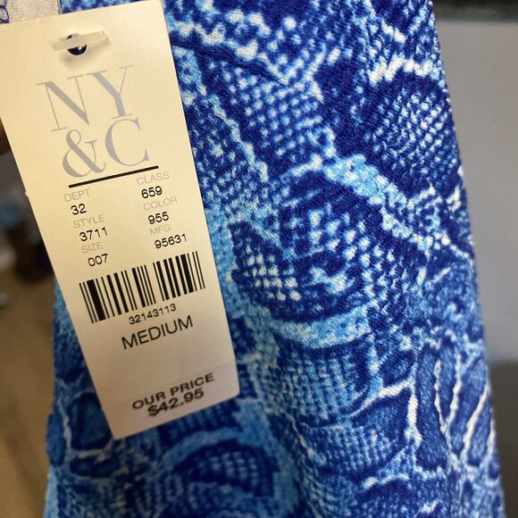 New York & Company NY&C Skirt‎ Medium Blue Snake Print - Picture 6 of 6